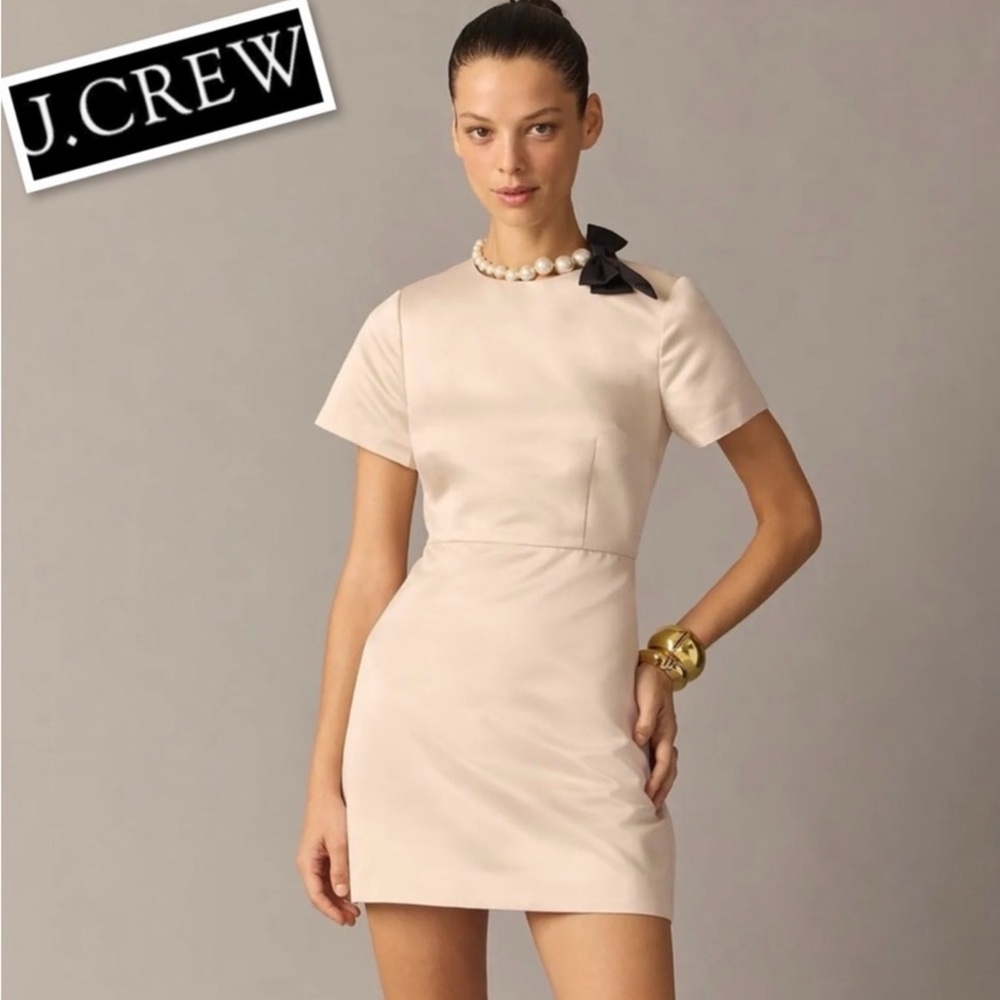 J. Crew A-Line Satin Mini Dress in Duchesse Satin for the NWT